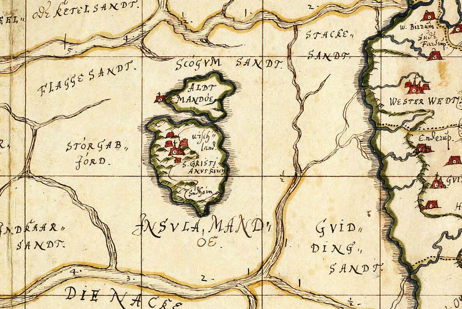 Mejers kort over Vadehhavet 1643